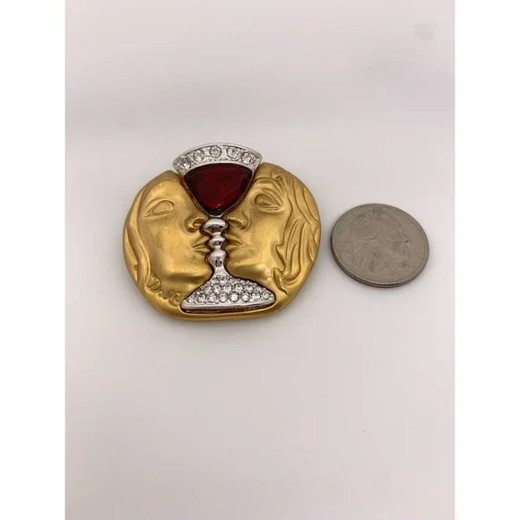 Salvador Dali Tristan & Isolde Love Potion Repro Brooch  Signed Vintage 2001 - Picture 11 of 11